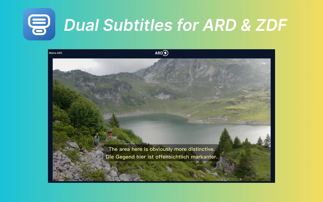 Dual Subtitles preview on ARD Mediathek player